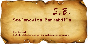 Stefanovits Barnabás névjegykártya