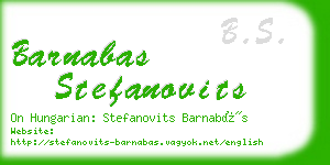 barnabas stefanovits business card